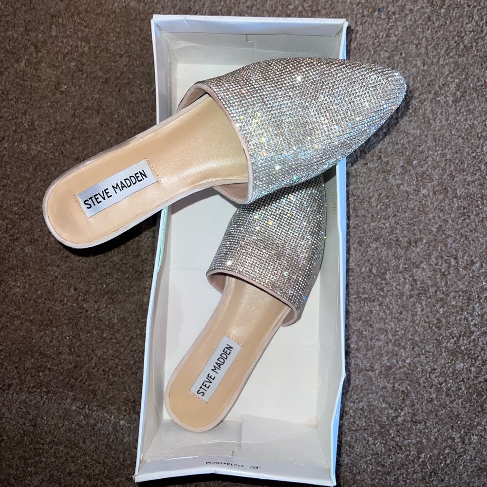 Steve Madden rhinestone mules